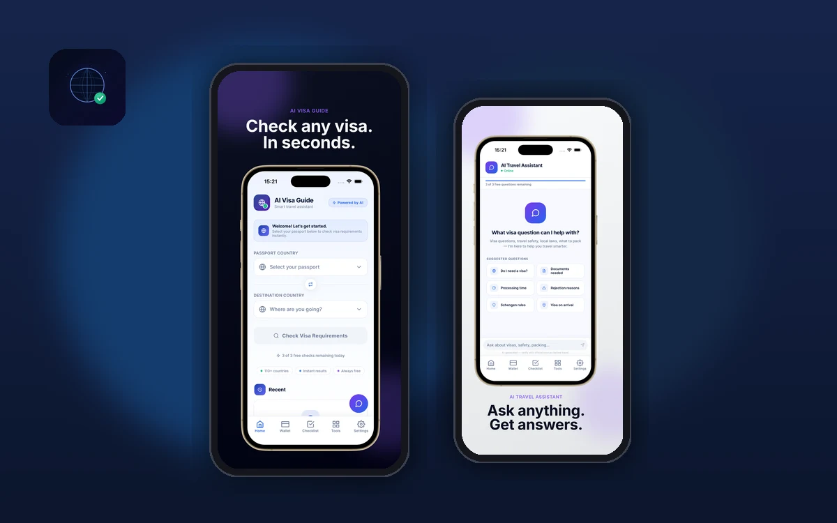 AI Visa Guide — 190+ Ülke Vize & Seyahat Asistanı