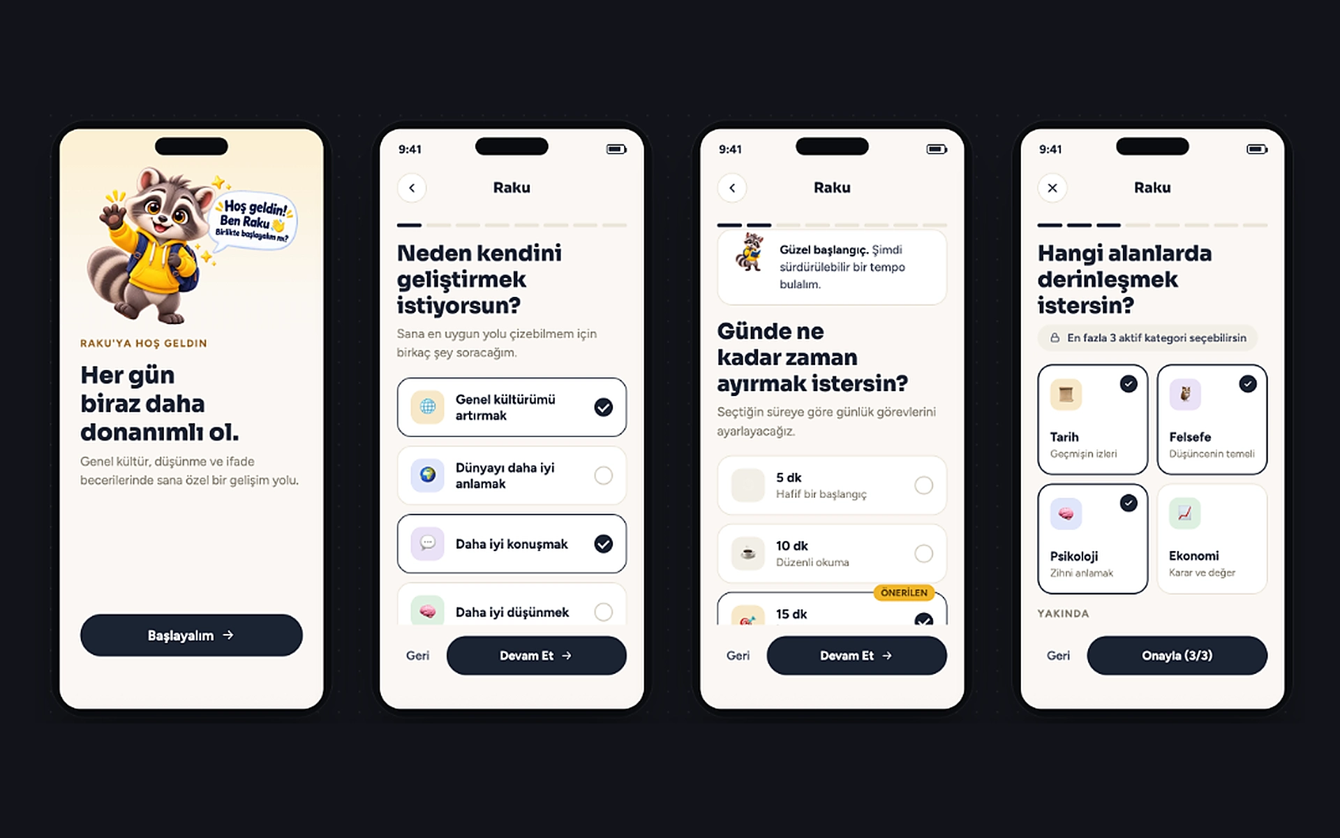Raku — Genel Kültür & Kişisel Gelişim Mobil Uygulaması